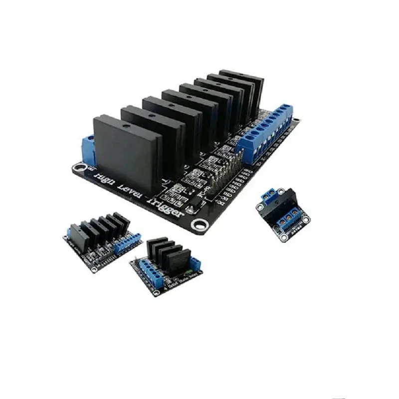 1 2 4 6 8 módulo de relé de estado sólido de baixo nível do circuito 5V 12V 24V com módulo de relés do fusível 240V 2A 48mA