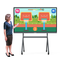 Tableau blanc interactif numérique HUSHIDA 4K 65 pouces, écran tactile plat pour les réunions EDLA et l'enseignement scolaire