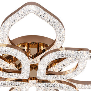 Lampe de lustre à LED moderne nouveau style en forme de feuille Dimmable caractéristique couvercle en acrylique interrupteur à distance chambre salon plafonniers - Product Image 6