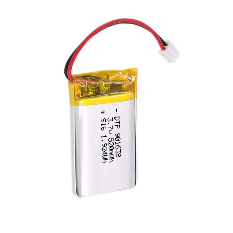 गर्म बिक्री dtp901638 3.7v 520mah रिचार्जेबल लिपो बैटरी लिथियम पॉलिमर बैटरी पॉलिमर बैटरी