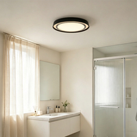 Plafonniers LED modernes en aluminium noir avec surface acrylique pour la décoration de la maison, salon, chambre à coucher