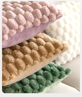 Vente en gros de housses de coussin moelleuses en peluche Housses de coussin d'intérieur en fausse fourrure de velours et de laine Housses de coussin à texture de dos de tortue