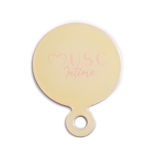 Espejo de Maquillaje Redondo Pequeño y Encantador de Acero Inoxidable con Adhesivo Epóxico y Bolsa de PU, Venta al por Mayor - Product Image 3