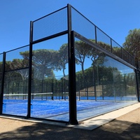 Terrain de padel panoramique à structure renforcée QJIN de qualité supérieure, gazon artificiel résistant aux UV, fournisseur direct d'usine
