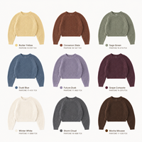 Pull court côtelé en crochet pour femme, col rond, sans manches, épais, avec logo frontal, jaune pastel, pour l'automne