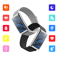 IP68 Wasserdichtes Gewebtes Stoffarmband Körperzusammensetzung Menstruationszyklus-Tracking Fitness F360 Bildschirmloses Smart-Armband-Uhr