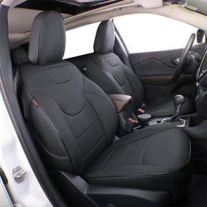 Fashion Design Sports Full Leather quattro stagioni <span class=keywords><strong>coprisedili</strong></span> per auto speciali su misura adatti per <span class=keywords><strong>Jeep</strong></span> <span class=keywords><strong>Cherokee</strong></span> 2014-2018 - Product Image 1