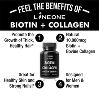 Capsules végétaliennes OEM Biotine 10mg + Collagène 300mg pour la croissance des cheveux chez l'adulte, sans allergènes, 30 unités