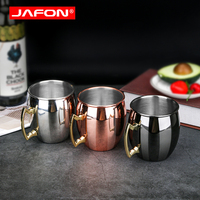 Poignée en alliage de zinc Logo personnalisé tasse de tambour en acier inoxydable 304 500ml 144g verre à vin