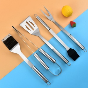 Outdoor <b>BBQ</b> Equipment Stainless Steel <b>BBQ</b> Tools Set Kitchen Gadget Kit -Creative <b>BBQ</b> Accessories with Tongs Spatula Fork - Product Image 1