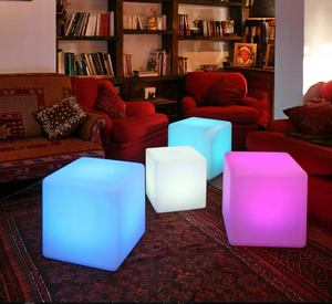 Lampe de table d'extérieur à LED RGB en forme de cube, étanche, sans fil, alimentée par batterie, à intensité variable, pour la décoration de fête au bord de la piscine - Product Image 5