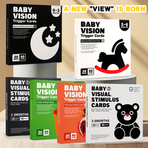 Nouveau-né Stimulation visuelle cerveau développement sensoriel contraste élevé noir blanc coloré bébé Flashcards bébé Flashcard ensemble - Product Image 1