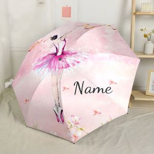 1 Parapluie Pliant Personnalisé à la Demande avec Nom de Danseuse de Ballet Dessin Animé, Sans Minimum de Commande, Cadeau de Danse Personnalisé, Impression UV, Couleur Personnalisée - Product Image 4