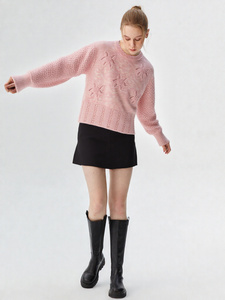 Maglione 2025 personalizzato OEM & ODM da <span class=keywords><strong>donna</strong></span> autunno inverno girocollo a maniche lunghe lavorato a maglia con <span class=keywords><strong>motivi</strong></span> floreali oversize - Product Image 1