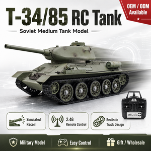 COOLBANK <span class=keywords><strong>Tanque</strong></span> RC <span class=keywords><strong>T</strong></span>-<span class=keywords><strong>34</strong></span>/85 Camuflaje de Nieve Personalizado 3909-1 PRO Modelo de Batalla Soviético con Disparo de BB, Humo y Sonido 2.4Ghz Edición de Coleccionista - Product Image 1