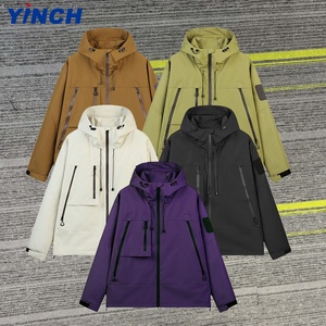 Giacca a vento con cappuccio LAYENNE, giacca outdoor in poliestere impermeabile e antimacchia, giacca impermeabile con logo personalizzato per <span class=keywords><strong>uomo</strong></span> - Product Image 3