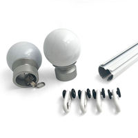 Ensemble de tringles à rideaux romaines modernes en aluminium, kit de tringle silencieuse avec embouts décoratifs et supports pour la décoration intérieure