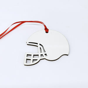Ornement de Noël en forme de <span class=keywords><strong>casque</strong></span> de football, décoration en bois MDF pour presse à chaud - Product Image 3