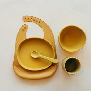 Platos de silicona para bebés con cuchara y tenedor, juego de destete de silicona para bebés, juego de alimentación para bebés, plato de silicona Blw - Product Image 2