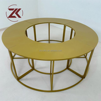 Table à gâteau en fer doré en forme de S ZKAI de luxe pour mariage, présentoir alimentaire, support métallique pour desserts, décoration de fête