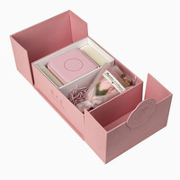 Boîte à bijoux magnétique à double porte avec design personnalisé, boîte cadeau d'anniversaire, boîte mystère, cosmétiques, cadre photo en relief