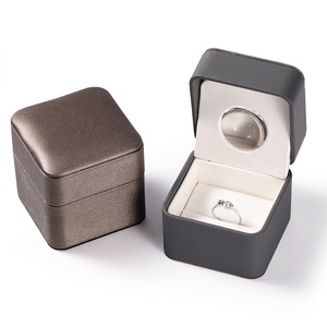Custom gemstone ring ornaments storage led Magnifying glass insert jewelry display box packaging with boxes