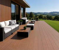 Panneau mural composite bois-plastique VMKON pour façade commerciale, taille personnalisée, revêtement extérieur composite OEM