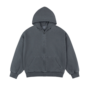 Sweat à Capuche Zippé Coton Lourd 500 g/m² Personnalisé pour Homme, Modèle Oversize Uni, Avec Votre Propre Logo - Product Image 2