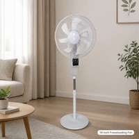 Ventilateur de sol portable sans balais 8168 16 pouces, nouvelle batterie solaire, panneau solaire 15W, charge AC, autonomie de 10 heures, oscillation, télécommande