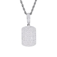 Collier pendentif de style militaire luxueux en argent sterling 925. Vente directe d'usine. Livré avec un certificat GRA.