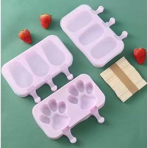Molde de silicona para helados, moldes siameses para paletas con tapa, molde DIY para helados caseros, diseño de dibujos animados, herramientas de cocina hechas a mano - Product Image 6
