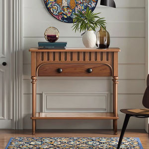طاولة مدخل خشبية صلبة عتيقة فرنسية ، خزانة جانبية ، باب مواجه للجدار عالي القدم حديث لتطبيق غرفة المعيشة - Product Image 6