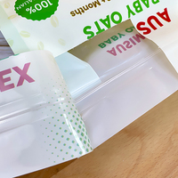 Sacs d'emballage alimentaire refermables imprimés sur mesure, sacs en plastique pour aliments à fond plat avec fermeture éclair, sacs thermoscellés, sacs pour lait d'avoine en poudre