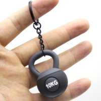 Tianyu doux Fitness porte-clés 3D Mini noir Kettlebell porte-clés PVC 3D dessin animé porte-clés en gros porte-clés en caoutchouc