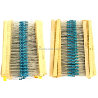 130 valeurs = 2600 pièces Kit d'assortiment de résistances 1/4 W de 1 Ohm à 3M Ohm 1/4 Watt 1% résistances à film métallique