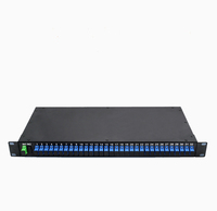 Splitter PLC Rak 19 Inci 1x64 SC/APC Single Mode, untuk Jaringan FTTH/ODN