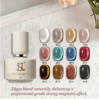 Vernis à ongles gel œil de chat multifonction 5 en 1 HS Custom Logo, sans TPO ni HEMA, 8 ml, vernis à ongles magnétique pour ongles
