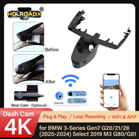 Caméra de tableau de bord 4K pour voiture avec vision nocturne et enregistrement en boucle pour les modèles BMW Série 3/8 et X3 - Plug & Play WiFi