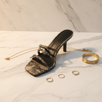Sandales à talons élégantes et chics à bout carré marron à l'effigie d'un léopard, à brides, augmentant la taille, à enfiler, pour les soirées, les mariages et les occasions spéciales