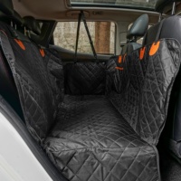 Housse de siège de voiture pour chien imperméable et durable, tissu Oxford, hamac polyvalent pour animaux de compagnie, housse amovible, motif uni, tapis pour animaux de compagnie pour l'arrière