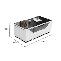 Table basse convertible moderne personnalisée à table à manger relevable avec rangement poufs Table à thé panneau en bois multifonctionnel