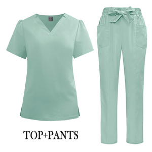 ชุดสครับผ้าโพลีเอสเตอร์สำหรับสตรีชุดสครับพยาบาลระบายอากาศได้ดีสำหรับโรงพยาบาลสัตว์เลี้ยงโลโก้แบบกำหนดเอง - Product Image 5