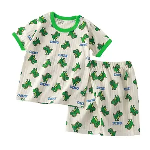 Kinder Kurzarm Anzug aus reiner Baumwolle Mädchen Sommerkleid ung zwei Sätze männliche Baby T-Shirts Sommerkleid Großhandel