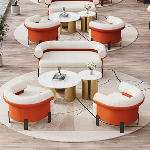 Hotel Sofa Set Fabric Metal <b>Frame</b> Loveseat Durable Office Meeting Seating - Product Image 3