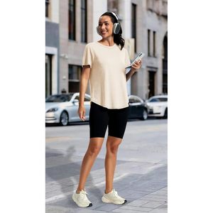Camiseta de Yoga FOXA con Espalda Descubierta para Mujer, Manga Corta, Cuello Redondo, Transpirable, de Spandex y Algodón, para Gimnasio y Fitness - Product Image 4