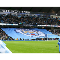 Drapeau géant imprimé avec logo pour match de football, bannière Tifo en tissu style fanion pour événement sportif avec mât en aluminium