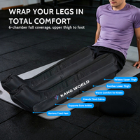 Bottes de récupération pneumatiques portables à 6 chambres pour les jambes, appareil de massage électrique pour les genoux et les pieds, pression de 30 à 240 mmHg, rechargeable