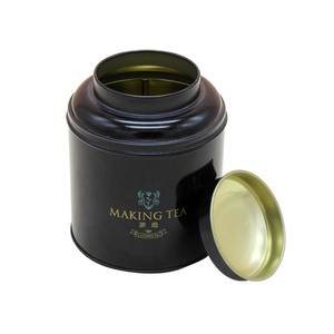 Hộp thiếc đựng trà hình tròn màu đen, tùy chỉnh, kín khí - Product Image 5