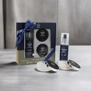 Kit de cuidados faciais com a pele de marca própria inclui máscara de névoa facial e esfoliante com cheiro de madeira natural, conjunto de presente para homens