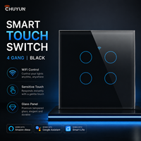 Panneau de commande intelligent TUYA Ewelink, interrupteur intelligent étanche avec panneau en verre, compatible Alexa, fonctionne avec ou sans fil neutre